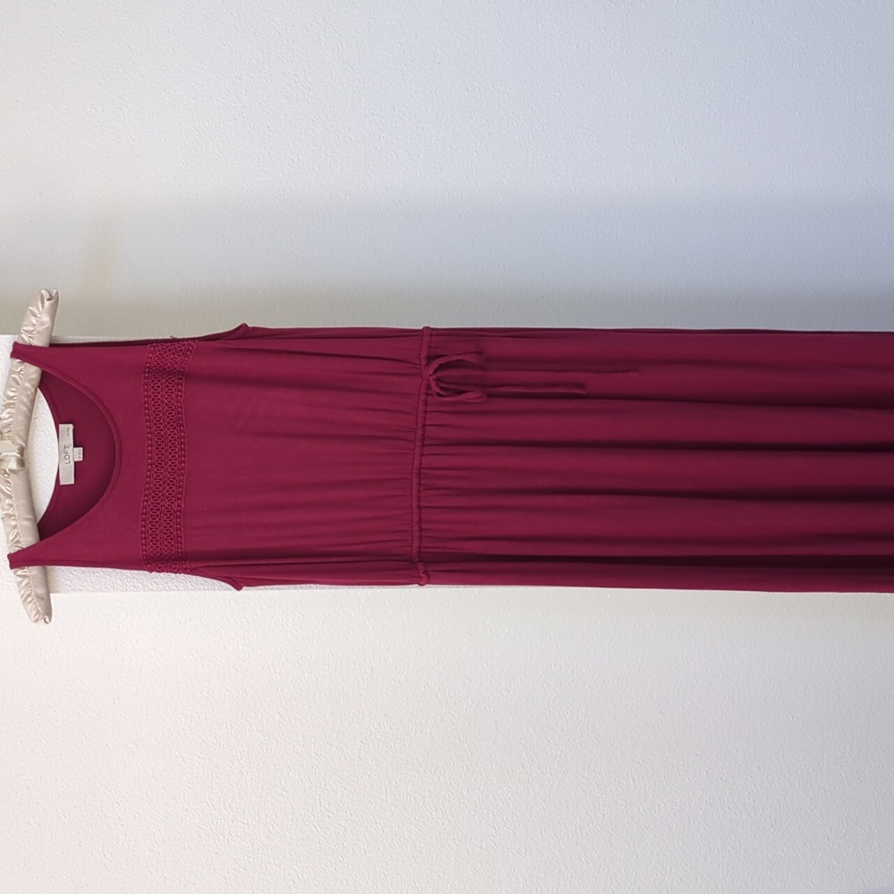 LOFT Pomegranate Crochet sleeveless maxi, SP